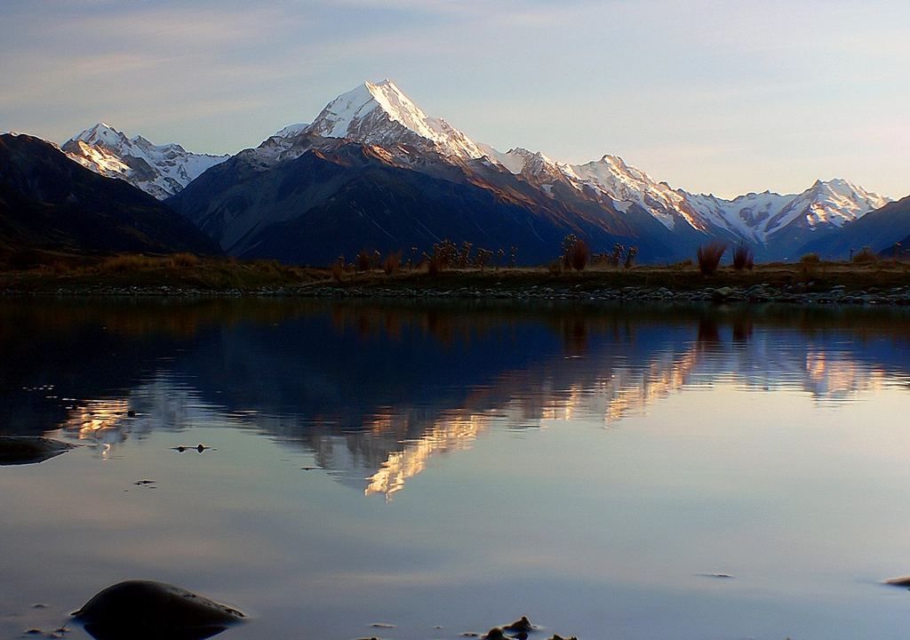 Aoraki / Mount Cook reflected in a lake